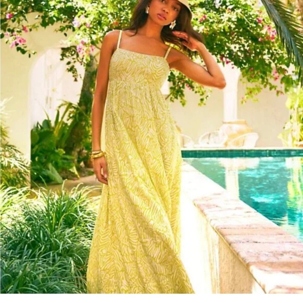Lilly Pulitzer Bernadette Maxi Dress In Bright Yellow/White